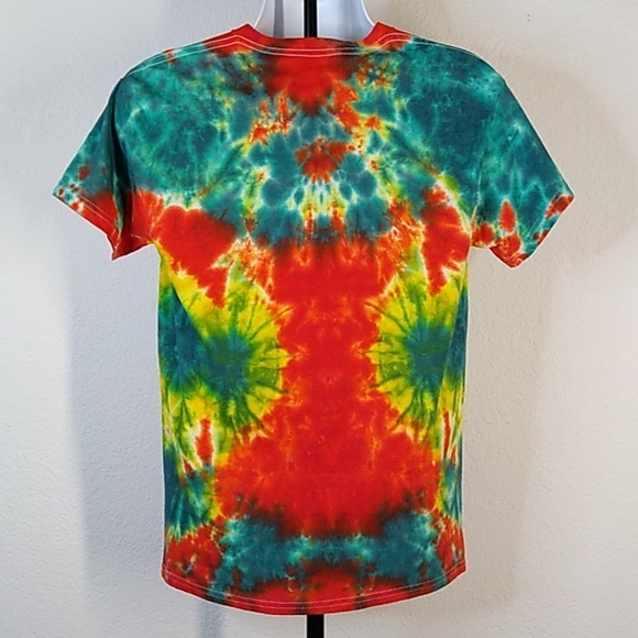 New Gildan Red, Yellow, Green and Pink Tie-Dye  Medium T-Shirt - Picture 4 of 5